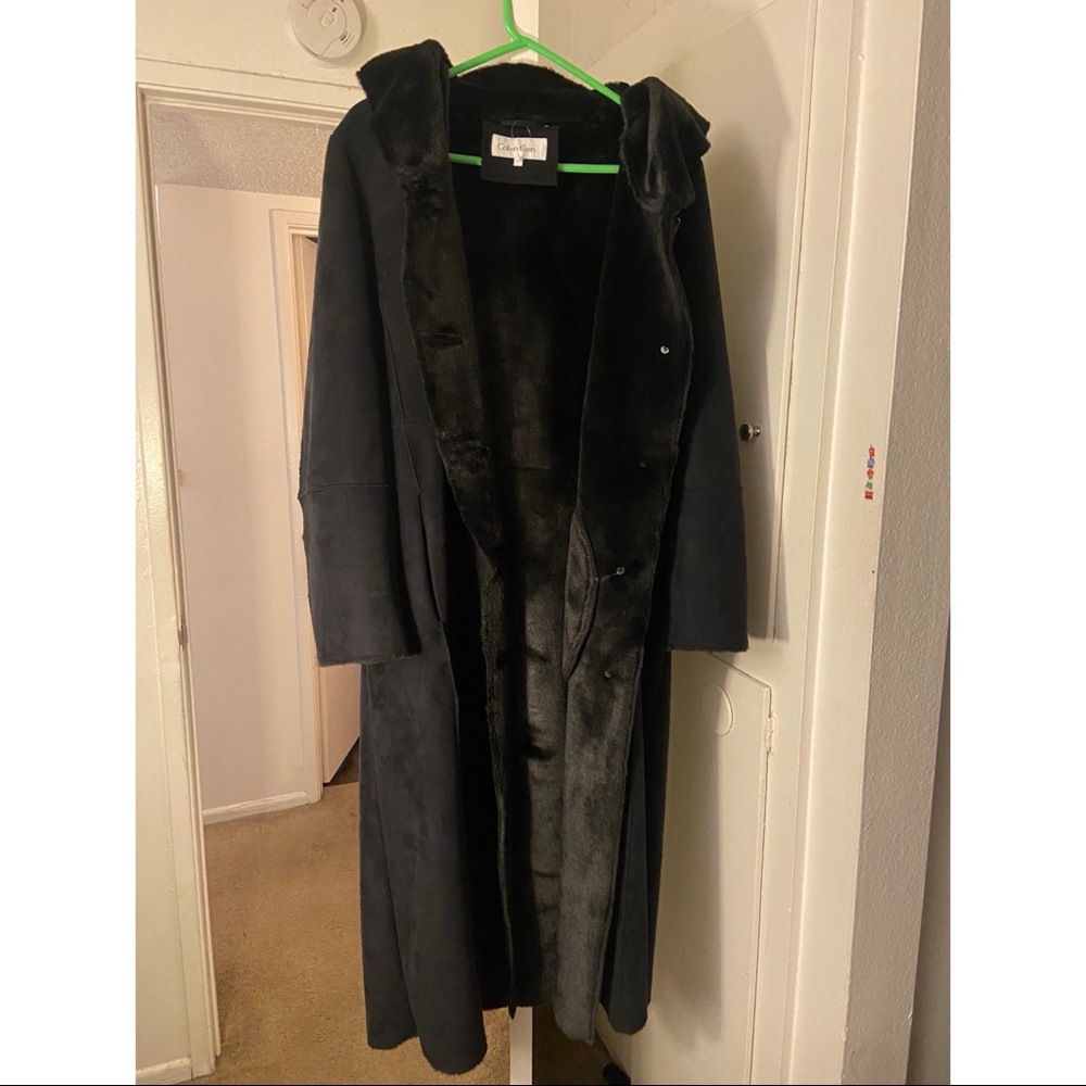 Calvin Klein Coat Faux Fur - L - WORN ONCE